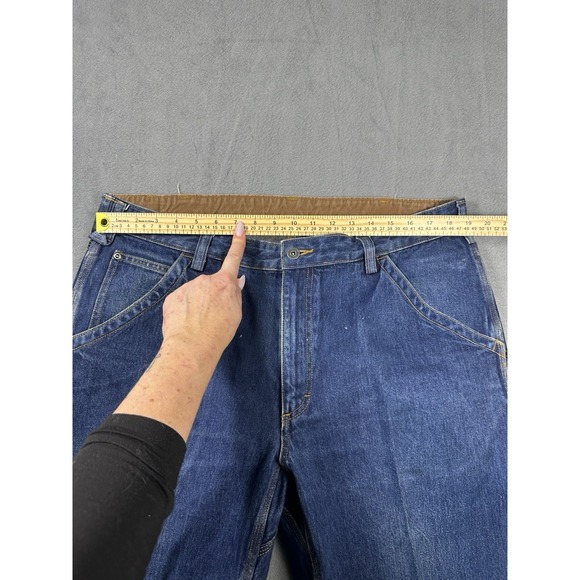Duluth Trading Co. Carpenter Jeans Men 40x30 Tag 38W Blue Denim Double Knee - Picture 6 of 7